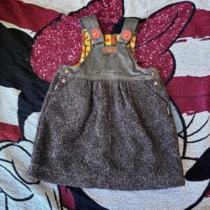 OILILY BROWN FLEECE COWBOY BOOT PATCH DRESS SIZE 4T CUTE WESTERN